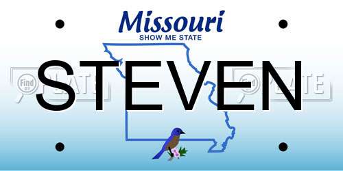 STEVEN Missouri License Plate