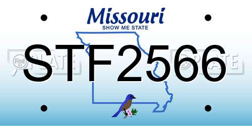 STF2566 Missouri License Plate