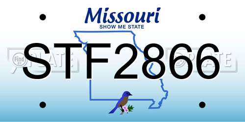 STF2866 Missouri License Plate