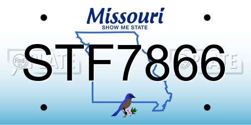 STF7866 Missouri License Plate