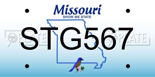 STG567 Missouri License Plate