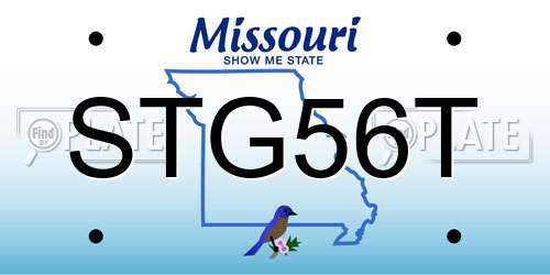 STG56T Missouri License Plate