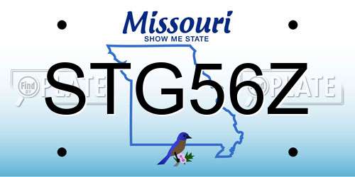 STG56Z Missouri License Plate