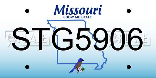 STG5906 Missouri License Plate