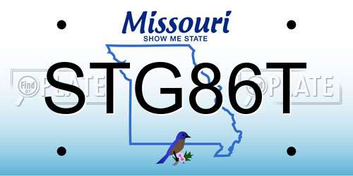 STG86T Missouri License Plate