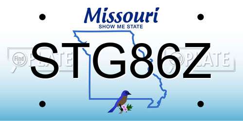 STG86Z Missouri License Plate