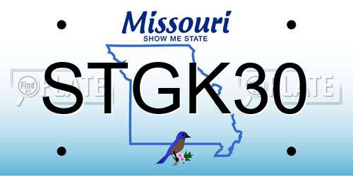 STGK30 Missouri License Plate