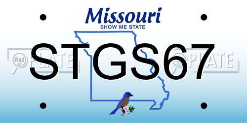 STGS67 Missouri License Plate