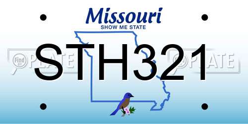 STH321 Missouri License Plate