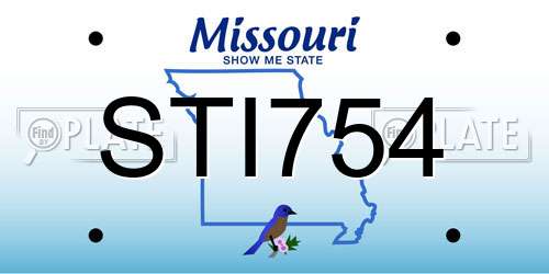 STI754 Missouri License Plate