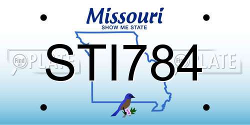STI784 Missouri License Plate
