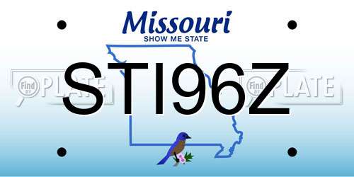 STI96Z Missouri License Plate