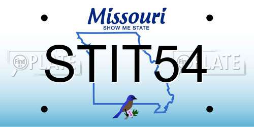 STIT54 Missouri License Plate