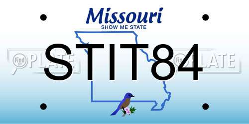STIT84 Missouri License Plate