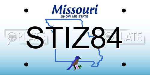 STIZ84 Missouri License Plate