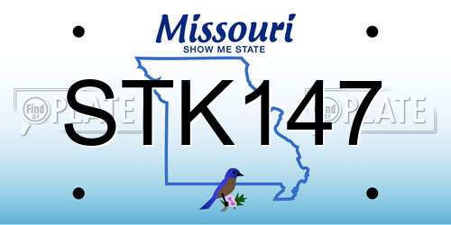 STK147 Missouri License Plate