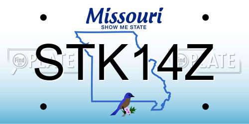 STK14Z Missouri License Plate