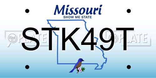 STK49T Missouri License Plate