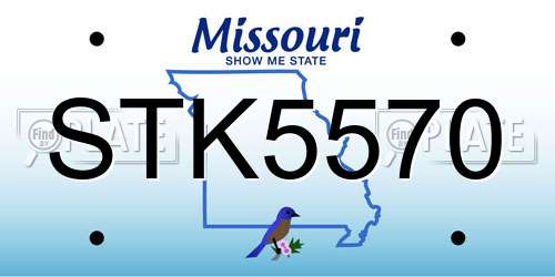 STK5570 Missouri License Plate