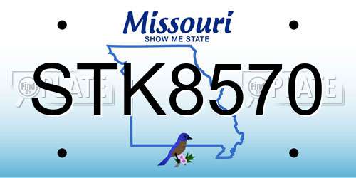 STK8570 Missouri License Plate