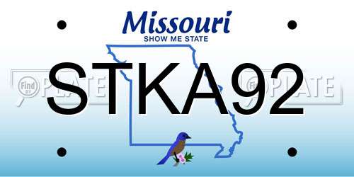 STKA92 Missouri License Plate