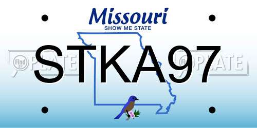 STKA97 Missouri License Plate