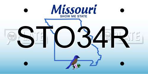 STO34R Missouri License Plate
