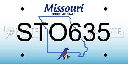 STO635 Missouri License Plate