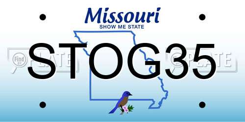 STOG35 Missouri License Plate
