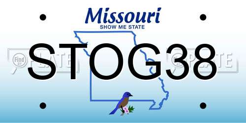 STOG38 Missouri License Plate