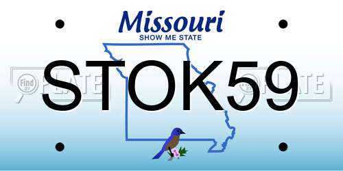STOK59 Missouri License Plate
