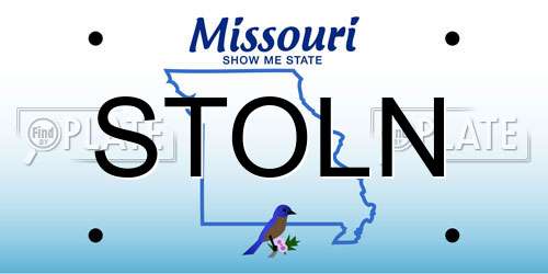 STOLN Missouri License Plate