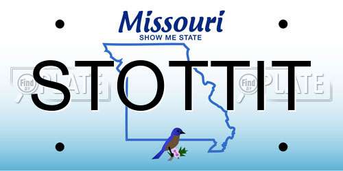STOTTIT Missouri License Plate
