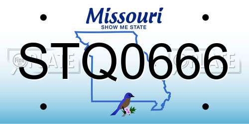 STQ0666 Missouri License Plate