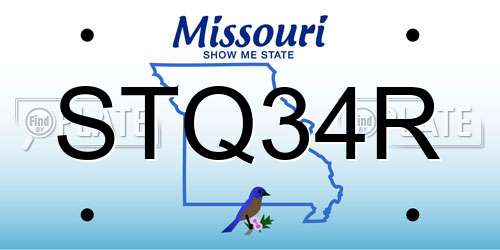 STQ34R Missouri License Plate