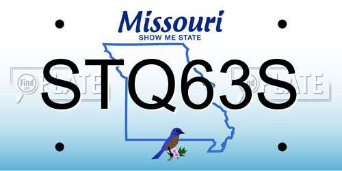 STQ63S Missouri License Plate