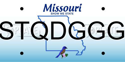 STQDGGG Missouri License Plate