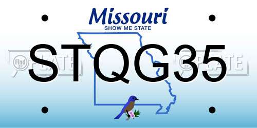STQG35 Missouri License Plate