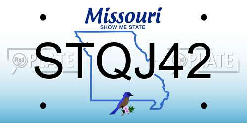 STQJ42 Missouri License Plate