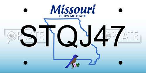 STQJ47 Missouri License Plate
