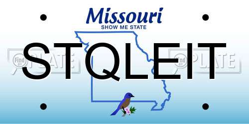 STQLEIT Missouri License Plate