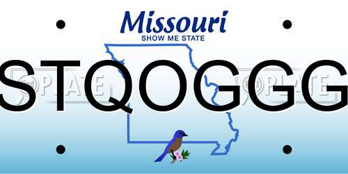 STQOGGG Missouri License Plate