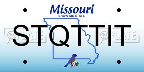 STQTTIT Missouri License Plate
