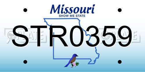 STR0359 Missouri License Plate
