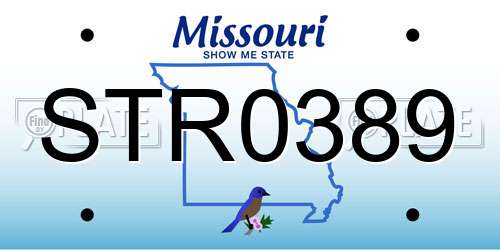 STR0389 Missouri License Plate