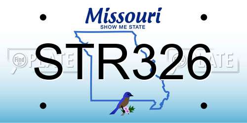 STR326 Missouri License Plate
