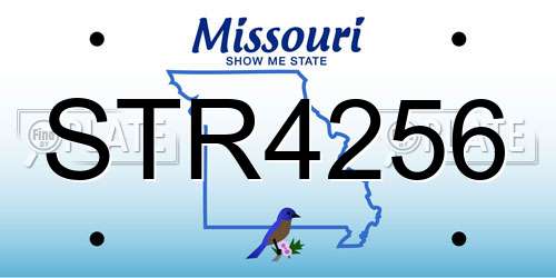 STR4256 Missouri License Plate