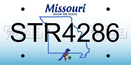 STR4286 Missouri License Plate