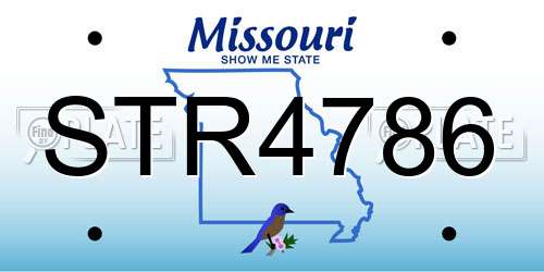 STR4786 Missouri License Plate