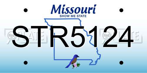 STR5124 Missouri License Plate
